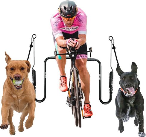 بيتبيت اف زمام دراجة للكلاب - مرفق مقود دراجة للكلاب مع ممتص للصدمات، عندما يكون هناك سحب بوزن 40-60 باوند، سيتم تحرير مرفق دراجة الكلاب بدون استخدام اليدين بسرعة من أجل السلامة (اسود-w-z3) (اسود-9) in Kuwait