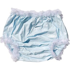 Haian Adult Incontinence Pull-on Plastic Pants Lace Panties with White Lace (X-Large, Transparent Pink) in Saudi Arabia
