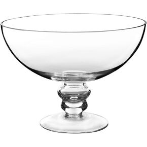 CYS EXCEL Glass Decorative Footed Bowl (H:6" D:8") | Fruit Display Bowl | Terrarium Bowl | Compote Vase Kitchen Table Centerpiece | Footed Pedestal Bowl in Kuwait