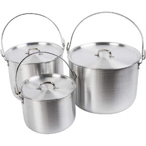 AceCamp Nested Pot Aluminum Lightweight Cooking Pot Set Outdoor Large Stock with lid and folding handle - 4L,8L,12L in Saudi Arabia