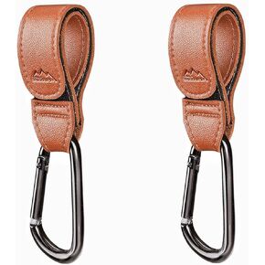 yueqian Stroller Hooks Bag Hooks for Hanging Diaper Bags Multipurpose Hooks for Grocery Shopping ​Bags Premium Vegan Leather Pram Straps Baby Stroller Hooks 2Pcs (Brown) in Saudi Arabia