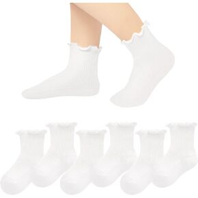 Witwot Baby Girls Boys Ruffles Ankle Socks Toddler Cotton Dress Sock 6M - 7Y