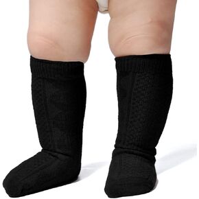 EPEIUS Unisex-Baby Seamless Ribbed/Cable Knit Knee High Socks (Pack of 3/6)