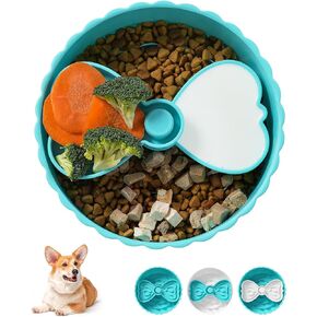 وعاء تغذية الكلب البطيء من ستيد، أوعية طعام الكلاب اللغز، إبطاء تناول الطعام للكلاب المتوسطة الصغيرة، أطباق الكلاب للأكل السريع، وعاء متاهة الكلب البطيء، أزرق أبيض in Kuwait