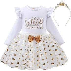 vivifayee Toddler Kids Baby Girls Birthday Princess Outfits Vest Sleeveless Shirt Polka Dots Mesh Tulle Tutu Skirt Set 3Pcs