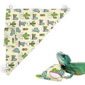 SETHOUS Reptile Bearded Dragon Hammock Swing Hanging Pet Bed Lounger Ladder Hammock with Pillow Hooks and Suction for Lizard Leopard Gecko in Kuwait