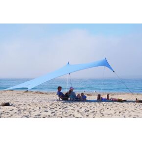 Neso Gigante Portable Beach Tent Sun Shelter - Lightweight Beach Shade Canopy - Easy Setup for Family Outings - Patented Reinforced Corners - UPF 50+ Sun Protection - 8ft Tall, 11 x 11ft - Rainbow in Saudi Arabia