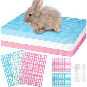 Haull 16 Pcs Plastic Rabbit Cage Mat, Rabbit Floor Mat Small Animal Feet Pad Cage Resting Mat, Pads for PET Hamster Rat Chinchilla Guinea Pig, Bunny Cage Mat 13.3 x 9.6 Inch(Pink) in Kuwait
