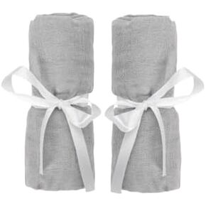 Newton Baby Organic Fitted Sheets for Travel Crib & Play Yard Floor Pad (2-Pack) - 100% Breathable, Washable and Ultra-Soft, 100% Organic Muslin Cotton, 34" x 48", Grey in Kuwait