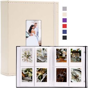 Vienrose Instax Mini Photo Album Book 208 Pockets 2x3 Polaroid Photo Album, for Fujifilm Instax Mini 7s 8 9 11 25 26 40 50s 90 Evo Z2300 Instant Camera photo, Kpop Photocard Beige