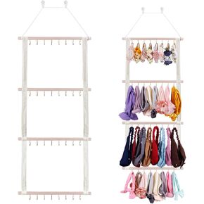 حامل فيونكة شعر من شيربول للفتيات، منظم عصابة الرأس مع 48 خطافًا، منظمة مشابك شعر معلقة لجدار غرفة ديكور الحضانة in Kuwait