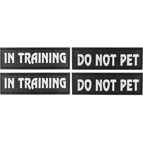 4 Pcs DO NOT PET Dog Harness Patches with Hook Backing, in Training Patch Tactical Dog in Training Harness, Reflective and Removable Tags (6.2 X 1.9) Inch in Saudi Arabia