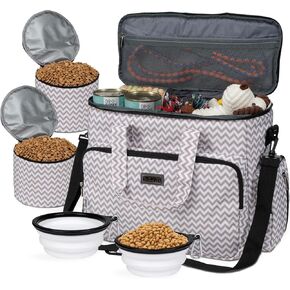 BAGLHER Dog Travel Bag, Pet Travel Bag (ALL Pet Travel Supplies), With 2 Pet Food Containers and 2 Collapsible Silicone Bowls; Essential Kits for Pet Travel Pink in Kuwait