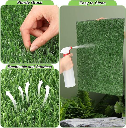 Amylove 4 Pcs Pee Pads for Dogs 18 x 28'' Fake Grass for Dogs Washable Dog Pee Grass Dog Grass Pad Puppy Grass Artificial Grass Rug Turf for Pet Training with Drainage Hole Outdoor Indoor Garden in Kuwait