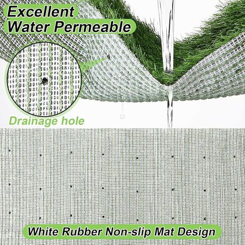 Amylove 4 Pcs Pee Pads for Dogs 18 x 28'' Fake Grass for Dogs Washable Dog Pee Grass Dog Grass Pad Puppy Grass Artificial Grass Rug Turf for Pet Training with Drainage Hole Outdoor Indoor Garden in Kuwait