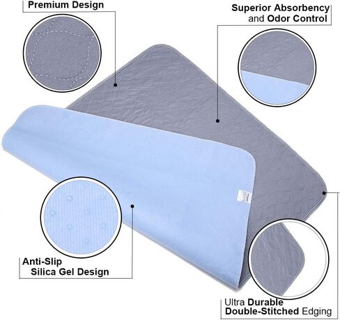 وسادات تبول الكلاب قابلة للغسل + قفازات مجانية للعناية بالحيوانات - وسادات إنجاب قابلة لإعادة الاستخدام، بساط مقاوم للماء للكلاب، وسادات تدريب على استخدام المرحاض للكلاب والقطط والأرنب in Kuwait