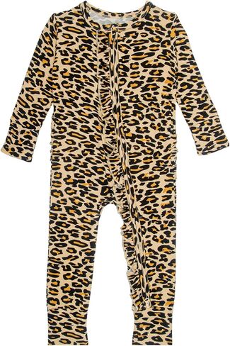 GUISBY Rayon Baby Long Sleeve Footless Rompers, 2 Way Zipper with Ruffle Sleepers 0-24 Months in Saudi Arabia
