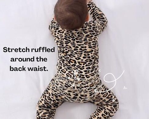 GUISBY Rayon Baby Long Sleeve Footless Rompers, 2 Way Zipper with Ruffle Sleepers 0-24 Months in Saudi Arabia