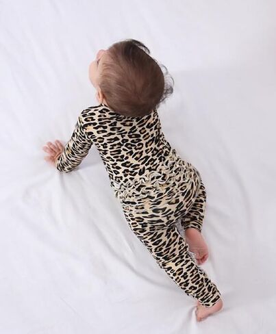 GUISBY Rayon Baby Long Sleeve Footless Rompers, 2 Way Zipper with Ruffle Sleepers 0-24 Months in Saudi Arabia