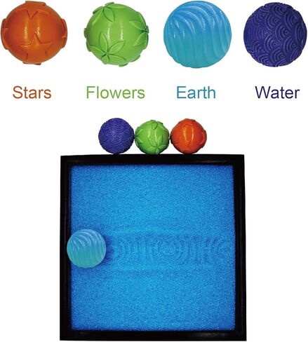 مجموعة هدايا Oritlife Zen Garden Spheres في صندوق فريد من نوعه - 4 مجالات ختم لحدائق Zen، كرات حديقة Zen الملونة الكبيرة مقاس 1.7 بوصة، هدايا التأمل in Kuwait