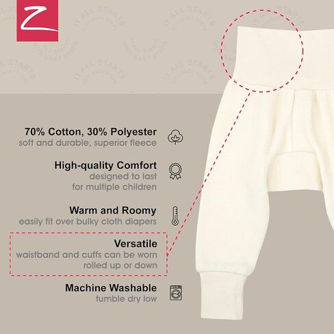 Zutano Unisex Baby Cozie Fleece Cuff Pants, Baby Sweatpants for Boys and Girls in Kuwait