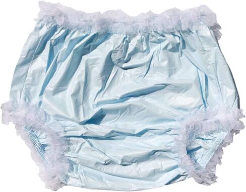 Haian Adult Incontinence Pull-on Plastic Pants Lace Panties with White Lace (X-Large, Transparent Pink) in Saudi Arabia