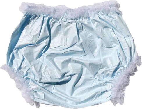 Haian Adult Incontinence Pull-on Plastic Pants Lace Panties with White Lace (X-Large, Transparent Pink) in Saudi Arabia