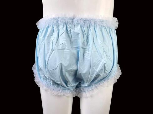 Haian Adult Incontinence Pull-on Plastic Pants Lace Panties with White Lace (X-Large, Transparent Pink) in Saudi Arabia