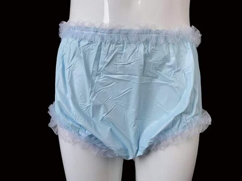 Haian Adult Incontinence Pull-on Plastic Pants Lace Panties with White Lace (X-Large, Transparent Pink) in Saudi Arabia