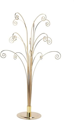 Creative Hobbies 20 Inch Tall Ornament Display Tree, Bright Brass Plated, Holds 15 Ornaments in Saudi Arabia