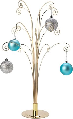 Creative Hobbies 20 Inch Tall Ornament Display Tree, Bright Brass Plated, Holds 15 Ornaments in Saudi Arabia