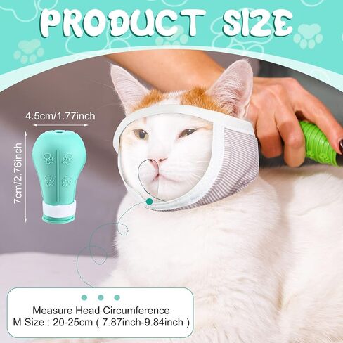 Hillban Cat Muzzle for Grooming with 4 Silicone Boots Breathable Transparent Cat Face Guard Silicone Cat Claw Covers Anti Scratch Cat Booties to Prevent Scratching Biting Bathing Trimming (Small) in Kuwait