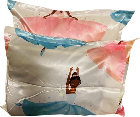 Beddings Place Satin Pillow Case to retain Hair Moisture (Ballerina - Set of 2 Toddler Size Pillow case 13 x 18 inches) in Kuwait