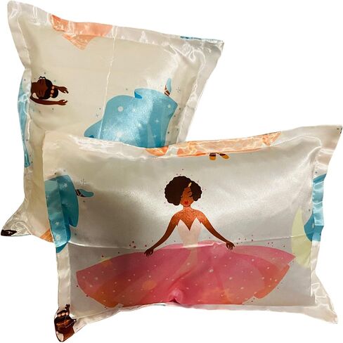 Beddings Place Satin Pillow Case to retain Hair Moisture (Ballerina - Set of 2 Toddler Size Pillow case 13 x 18 inches) in Kuwait