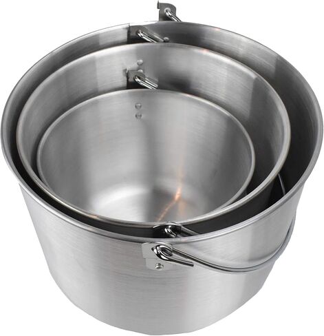 AceCamp Nested Pot Aluminum Lightweight Cooking Pot Set Outdoor Large Stock with lid and folding handle - 4L,8L,12L in Kuwait
