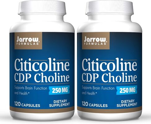Jarrow Formulas Citicoline (CDP Choline) 250 mg - 120 Capsules, Pack of 2 - Supports Brain Health & Attention Performance - Up to 240 Total Servings in Saudi Arabia