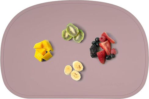 Simka Rose Silicone Baby Placemats That Stick to Table - Silicone Placemats for Toddlers Non Slip with Raised Edges - Kids Placemats for Dining Table Restaurants and Travel - Dishwasher Safe (Lilac) in Saudi Arabia