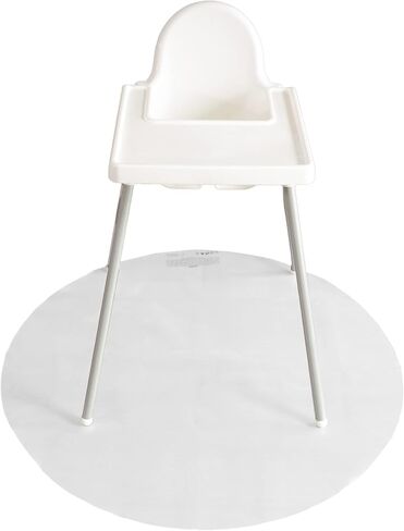 S&T INC. حصيرة للطفل مقاومة للماء وجبة الطعام وقت الفوضى - قطرها 42 بوصة - بلاستيك شفاف in Kuwait