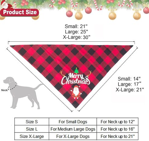 ADOGGYGO 2 Pack Dog Bandana Christmas Classic Plaid Pet Scarf Triangle Bibs Kerchief Merry Christmas Santa Snowman Print Pet Bandana for Medium Large Dogs Pets (Christmas-1, Large) in Saudi Arabia