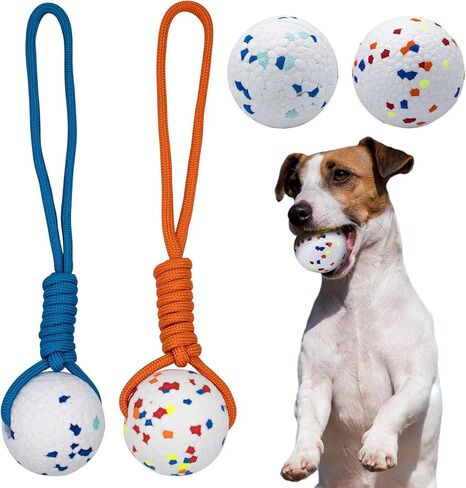 4 عبوات من كرات الكلاب من GOULIKFUL، كرات تنس غير قابلة للتدمير، ألعاب حربية للرمي في الأماكن المغلقة والهواء الطلق للمضغ العدواني، لعبة مائية متينة، كرات جلب للكلاب الكبيرة والمتوسطة والصغيرة in Kuwait