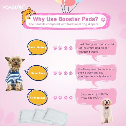 Dog Diaper Liners for Male and Female Dogs, 100ct, Super Absorbent Disposable Dog Diapers Booster Pads fit Most Pet Belly Bands and Wraps (X-Large) in Saudi Arabia