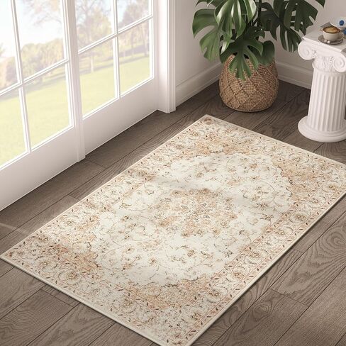 jinchan عداء البساط 2x10، سجادة المدخل سجادة المطبخ سجادة قابلة للغسل عداء الأزهار غير زلة مع دعم المطاط لينة رقيقة خمر عداء السجاد لغرفة النوم الحمام غرفة الغسيل غرفة المعيشة ديكور رمادي in Kuwait