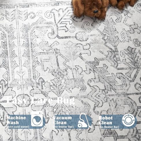 jinchan عداء البساط 2x10، سجادة المدخل سجادة المطبخ سجادة قابلة للغسل عداء الأزهار غير زلة مع دعم المطاط لينة رقيقة خمر عداء السجاد لغرفة النوم الحمام غرفة الغسيل غرفة المعيشة ديكور رمادي in Kuwait