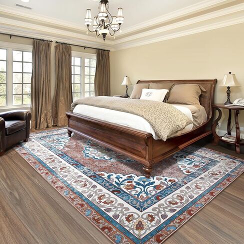 Chicrug 2x6 Runner Rug for Bedroom, Carpet Runner Floor Rugs for Hallway, Soft Entryway Vintage Distressed Floral Medallion Runner Rug for Kitchen Bedside Laundry Room, Grey in Kuwait