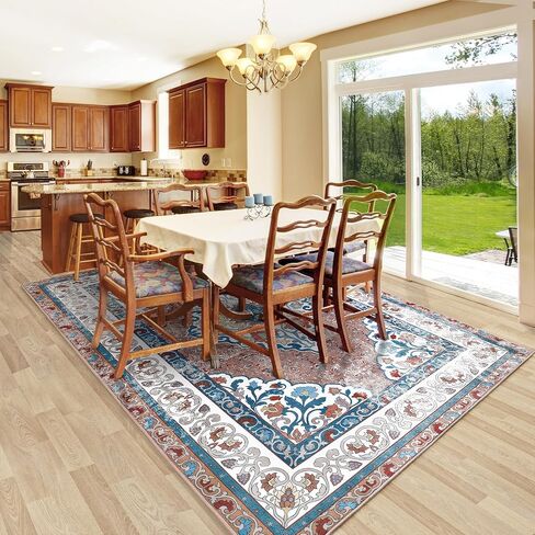 Chicrug 2x6 Runner Rug for Bedroom, Carpet Runner Floor Rugs for Hallway, Soft Entryway Vintage Distressed Floral Medallion Runner Rug for Kitchen Bedside Laundry Room, Grey in Kuwait