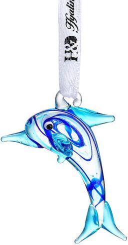 2PCS Blown Glass Seahorse Ornaments,Art Glass Mini Ocean Animals Decorative Hanging Ornaments for Christmas Tree,Beach Party in Kuwait