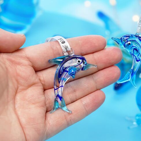 2PCS Blown Glass Seahorse Ornaments,Art Glass Mini Ocean Animals Decorative Hanging Ornaments for Christmas Tree,Beach Party in Kuwait