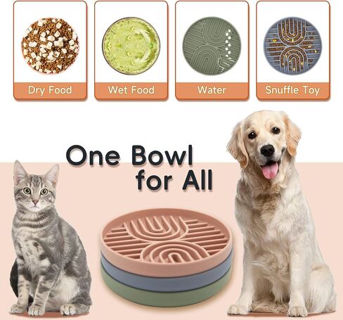 [Stop Vomiting Now] Pet Slow Feeder Bowls for Dogs Small and Medium Breeds, Cat Puzzle Toy Whisker Stress Free, Anti Slip Suction Dog Bowl, Fun Puzzle Feeding Bowls for Dog, Mooipur Salmon Pink in Kuwait