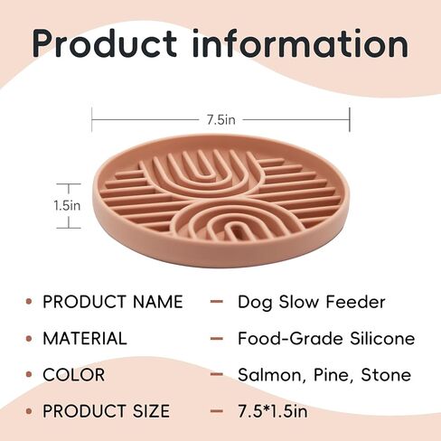 [Stop Vomiting Now] Pet Slow Feeder Bowls for Dogs Small and Medium Breeds, Cat Puzzle Toy Whisker Stress Free, Anti Slip Suction Dog Bowl, Fun Puzzle Feeding Bowls for Dog, Mooipur Salmon Pink in Kuwait