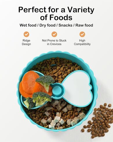 وعاء تغذية الكلب البطيء من ستيد، أوعية طعام الكلاب اللغز، إبطاء تناول الطعام للكلاب المتوسطة الصغيرة، أطباق الكلاب للأكل السريع، وعاء متاهة الكلب البطيء، أزرق أبيض in Kuwait